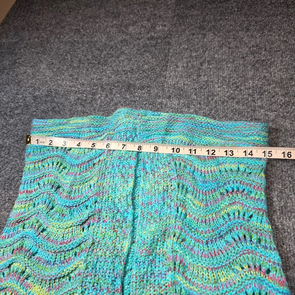 Mermaid‎ Tail Blanket Knit Crochet Turquoise Wave Pattern Cocoon Throw Afghan